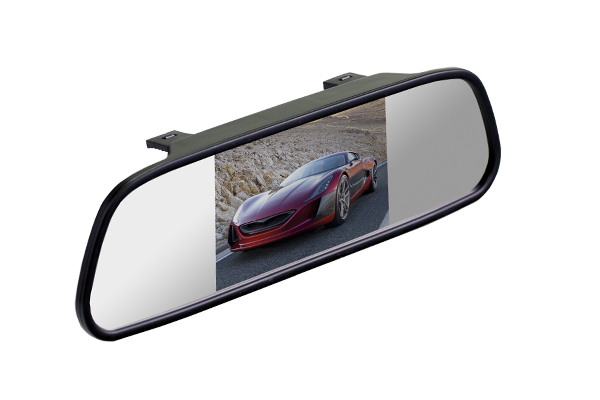 Универсальное автомобильное зеркало заднего вида со встроенным монитором Interpower 5" HD
